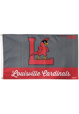 Louisville Cardinals 3x5 College Vault Logo Deluxe Silk Screen Grommet Flag - Red