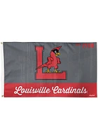 Louisville Cardinals 3x5 College Vault Logo Deluxe Silk Screen Grommet Flag - Red
