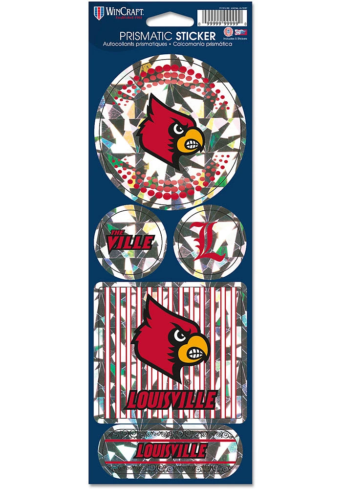 Louisville Cardinals Prismatic Stickers