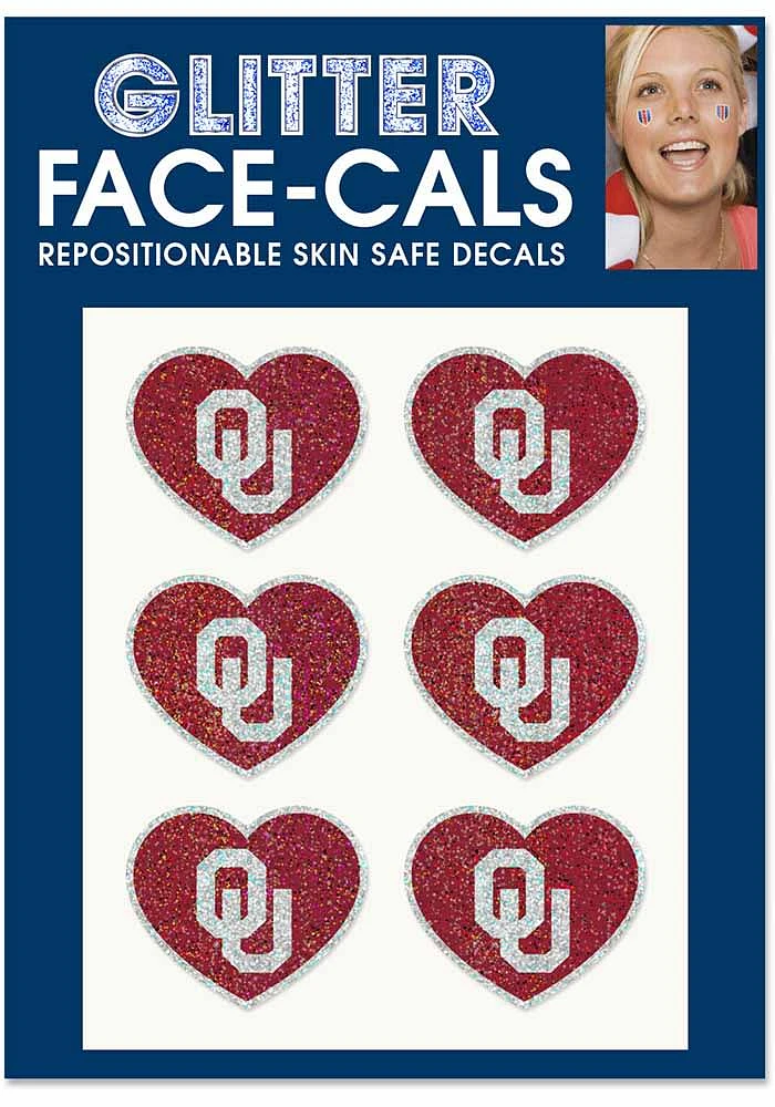 Oklahoma Sooners 6pk Glitter Tattoo