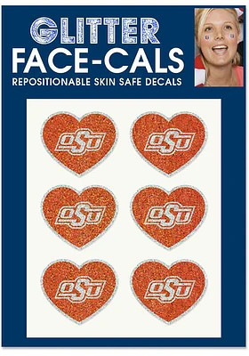 Oklahoma State Cowboys 6pk Glitter Design Tattoo