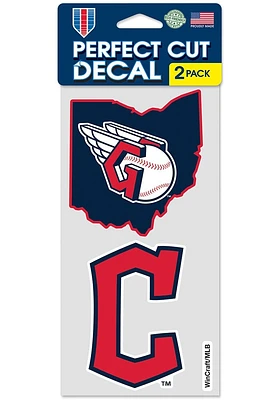 Cleveland Guardians 4x4 2pk Auto Decal - Navy Blue