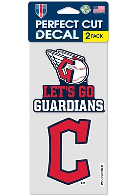 Cleveland Guardians Script 4x4 2pk Auto Decal - Navy Blue