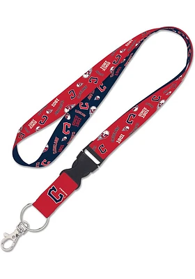 Cleveland Guardians Scattered Print Lanyard - Navy Blue