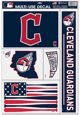 Cleveland Guardians 11x17 Multi Use Auto Decal - Red