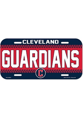Cleveland Guardians Blue Plastic Car Accessory License Plate