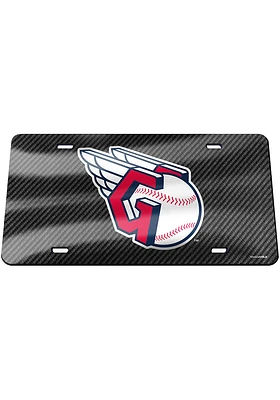 Cleveland Guardians Grey Carbon Fiber Car Accessory License Plate