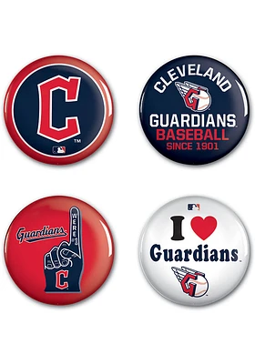 Cleveland Guardians 4pk Button - Navy Blue