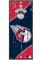 Cleveland Guardians Bottle Opener Wood Sign - Navy Blue