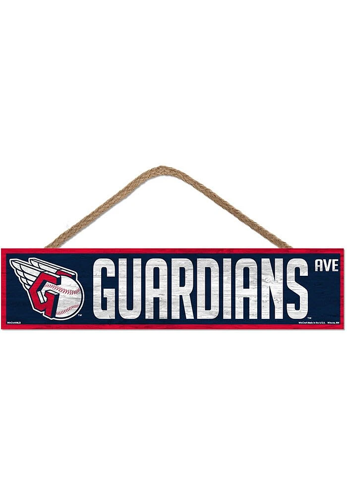Cleveland Guardians 4x17 Ave Sign - Red