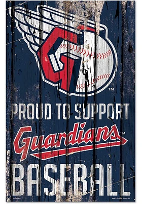 Cleveland Guardians 11x17 Proud Supporter Sign - Red