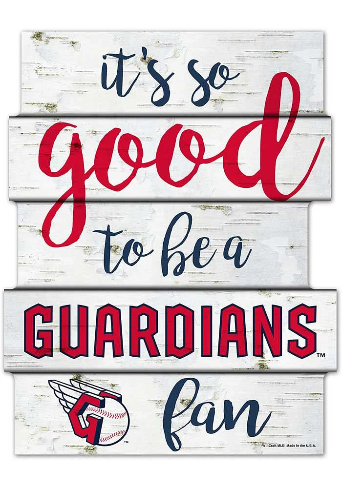 Cleveland Guardians Birch Fan Sign - Red