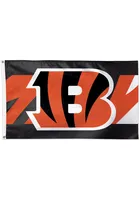 Cincinnati Bengals Horizontal Stripes 3x5 Ft Black Silk Screen Grommet Flag