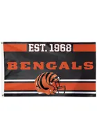 Cincinnati Bengals Established 3x5 Ft Black Silk Screen Grommet Flag