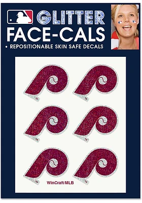 Philadelphia Phillies 6pk Cooperstown Glitter Tattoo