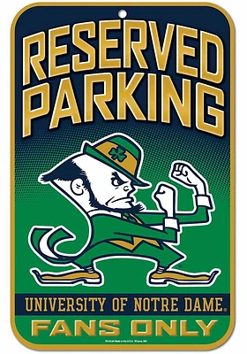 Notre Dame Fighting Irish Reserved Parking Sign - Green