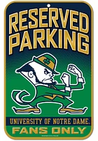 Notre Dame Fighting Irish Reserved Parking Sign - Green