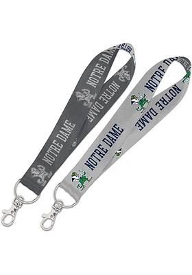 Notre Dame Fighting Irish Charcoal Keystrap Lanyard - Grey