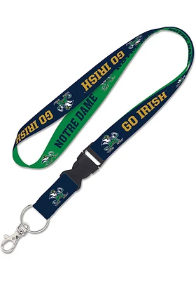 Notre Dame Fighting Irish Slogan Detachable Lanyard - Navy Blue