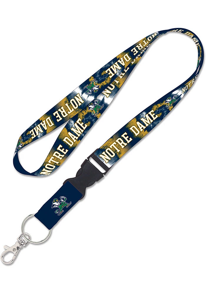 Notre Dame Fighting Irish Tye Dye Detachable Lanyard - Grey