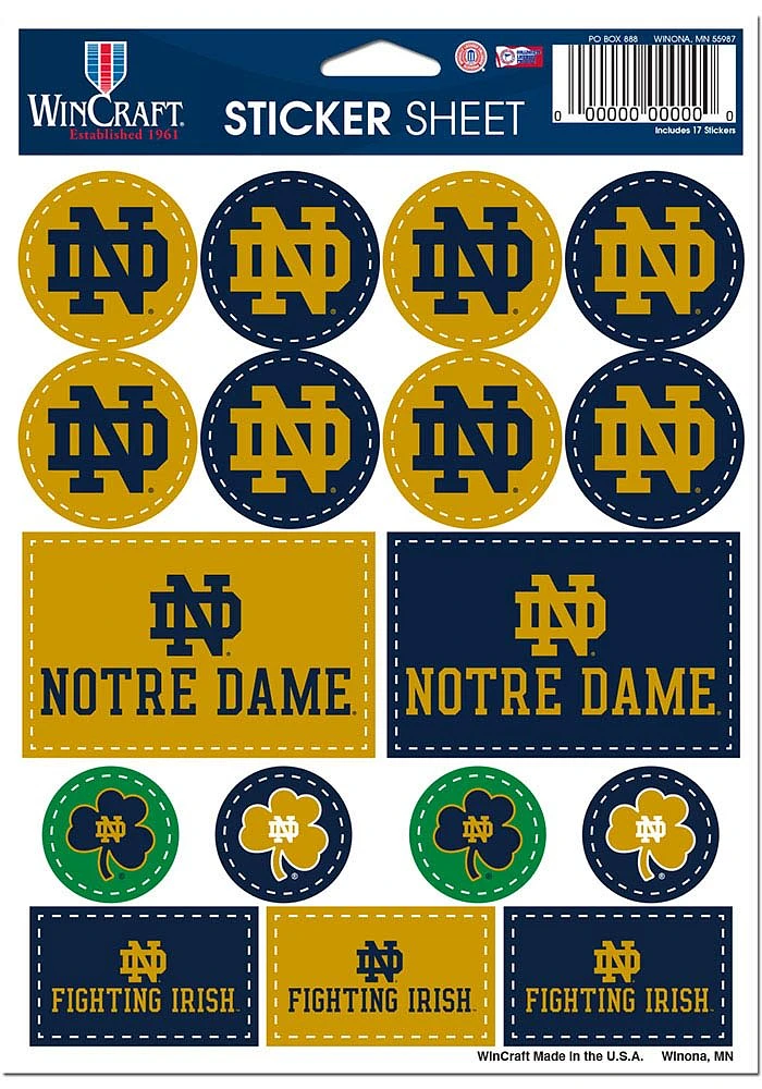 Notre Dame Fighting Irish 5x7 Stickers - Navy Blue