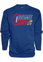 Kansas Jayhawks Mens Blue College Gameday Long Sleeve Crew Sweatshirt