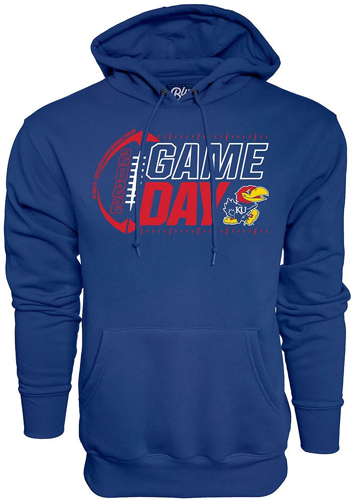 Kansas Jayhawks Mens Blue College Gameday Long Sleeve Hoodie