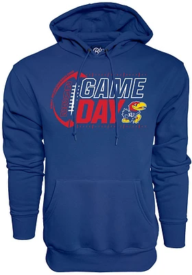 Kansas Jayhawks Mens Blue College Gameday Long Sleeve Hoodie