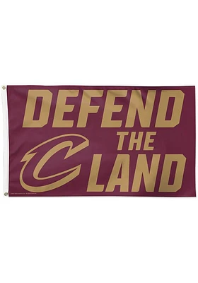 Cleveland Cavaliers Slogan 3x5 Silk Screen Grommet Flag - Maroon