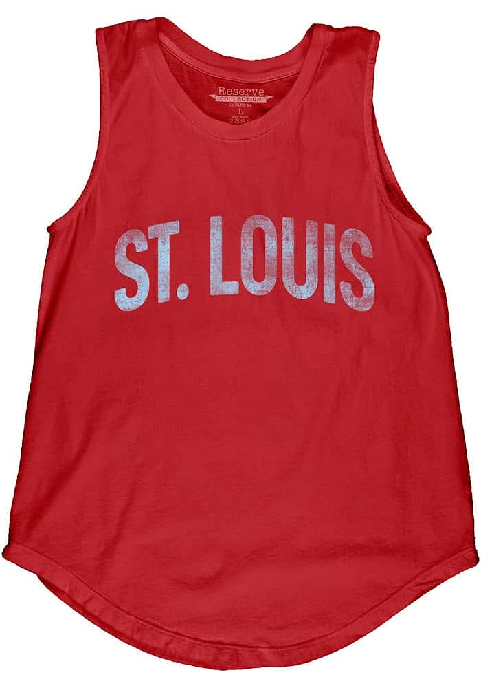 St Louis Womens Red Lennon Wordmark Tank Top