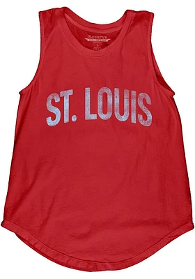St Louis Womens Red Lennon Wordmark Tank Top