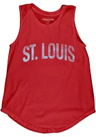 St Louis Womens Red Lennon Wordmark Tank Top