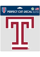 Temple Owls 8x8 Auto Decal - Red