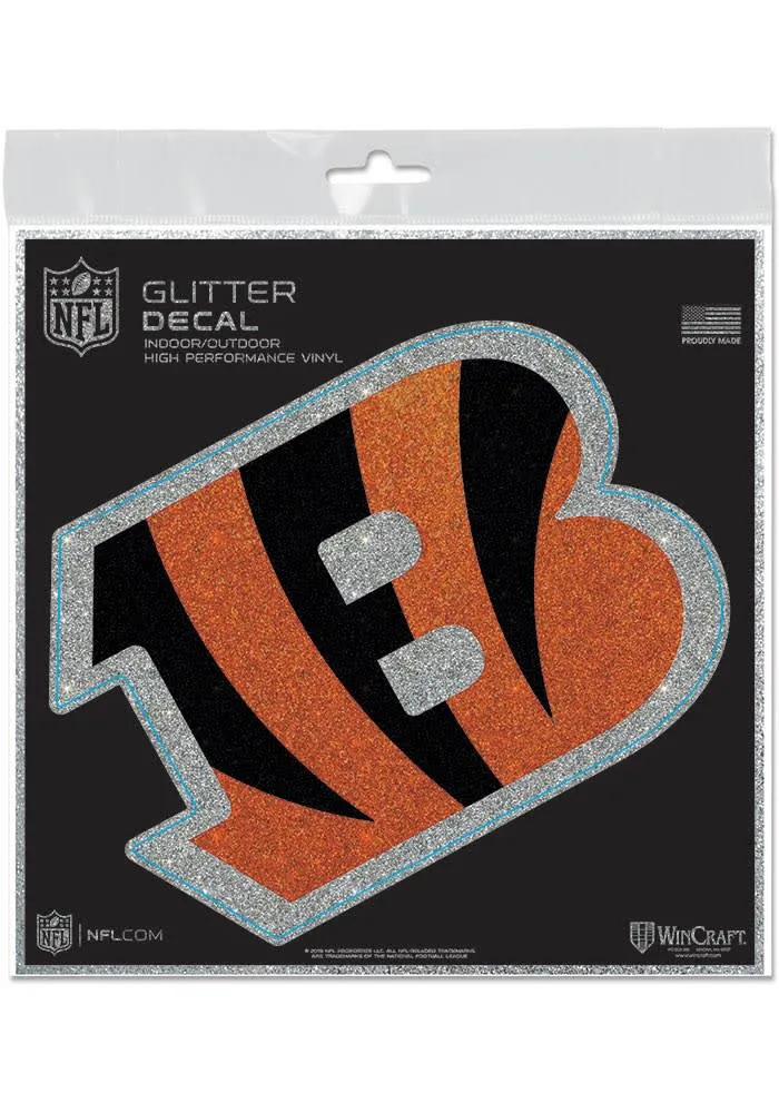 Cincinnati Bengals Glitter Auto Decal - Orange