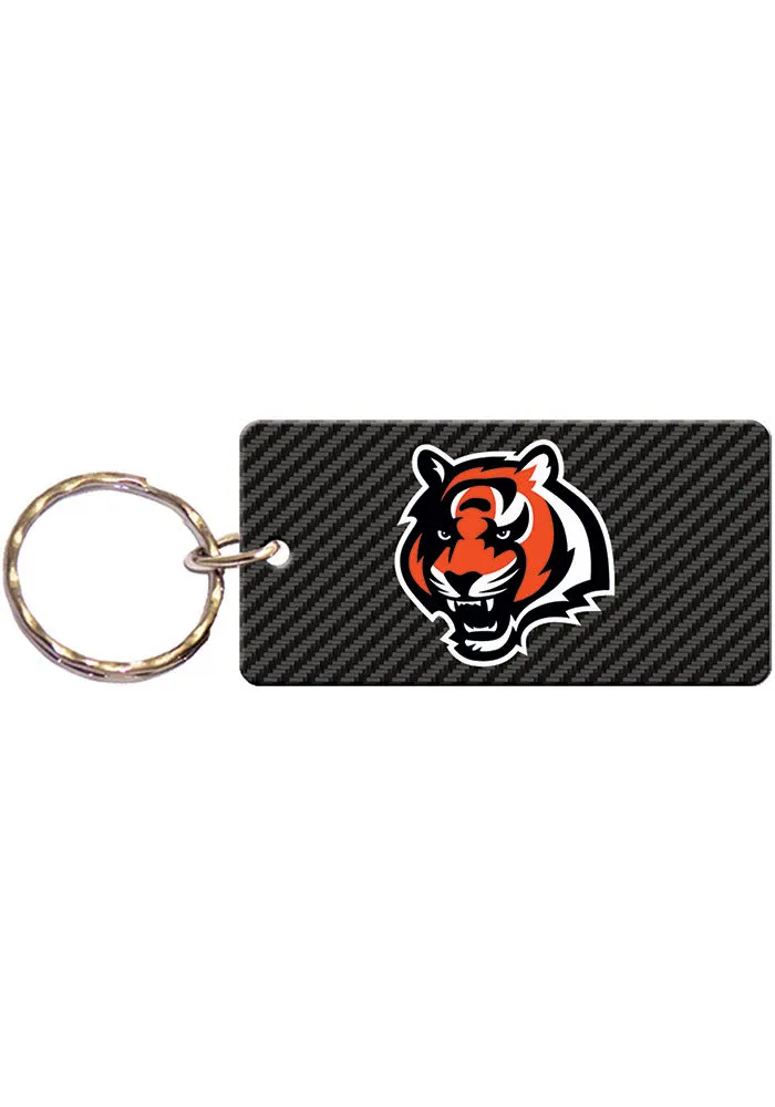 Cincinnati Bengals Carbon Rectangle Keychain