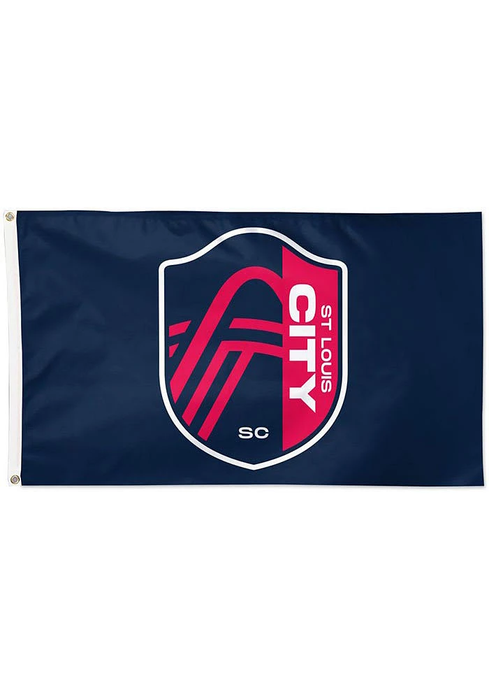 St Louis City SC 3x5 Navy Silk Screen Grommet Flag - Navy Blue