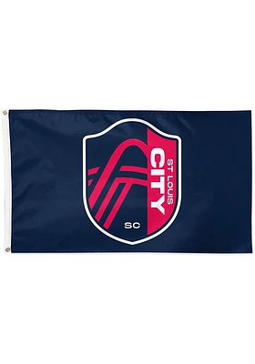 St Louis City SC 3x5 Navy Silk Screen Grommet Flag - Navy Blue