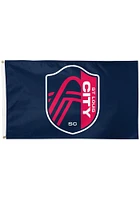 St Louis City SC 3x5 Navy Silk Screen Grommet Flag - Navy Blue