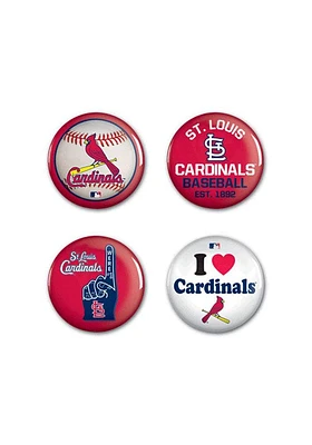 St Louis Cardinals 4 Pack Button - Red
