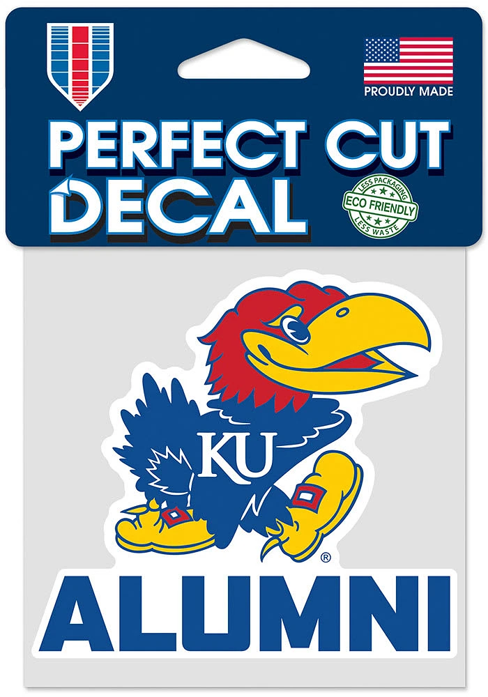 Kansas Jayhawks Alumni 4x4 Auto Decal - Blue
