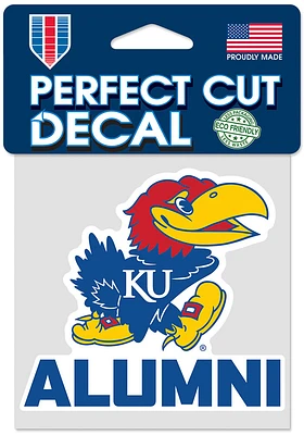 Kansas Jayhawks Alumni 4x4 Auto Decal - Blue