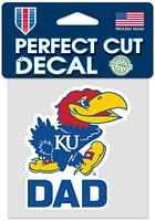 Kansas Jayhawks Dad 4x4 Auto Decal - Blue
