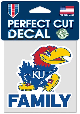 Kansas Jayhawks Family 4x4 Auto Decal - Blue