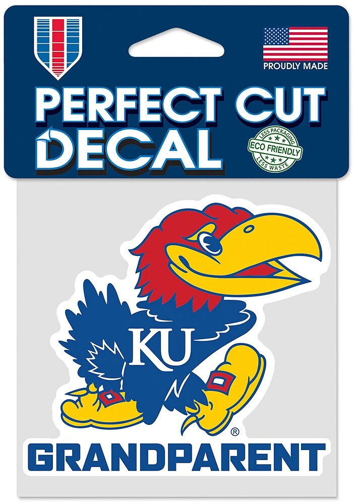 Kansas Jayhawks Grandparent 4x4 Auto Decal - Blue