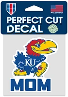 Kansas Jayhawks Mom 4x4 Auto Decal - Blue