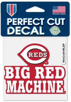 Cincinnati Reds Slogan 4x4 Auto Decal - Red