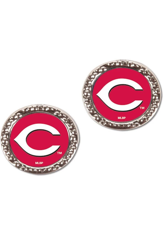 Cincinnati Reds Hammered Post Womens Earrings