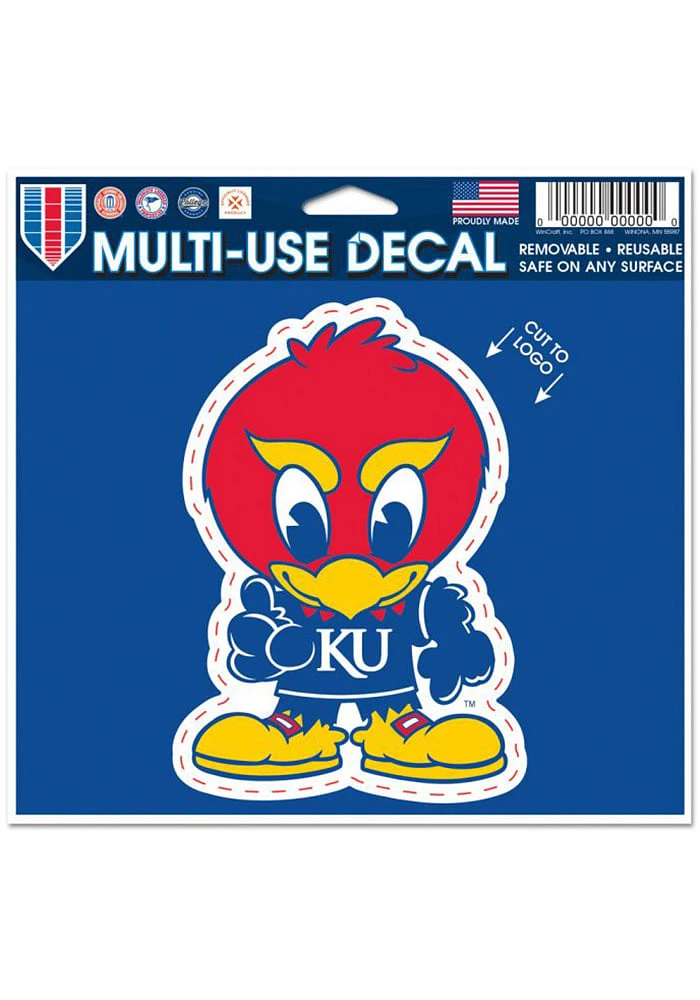 Kansas Jayhawks Baby Jay Auto Decal - Blue