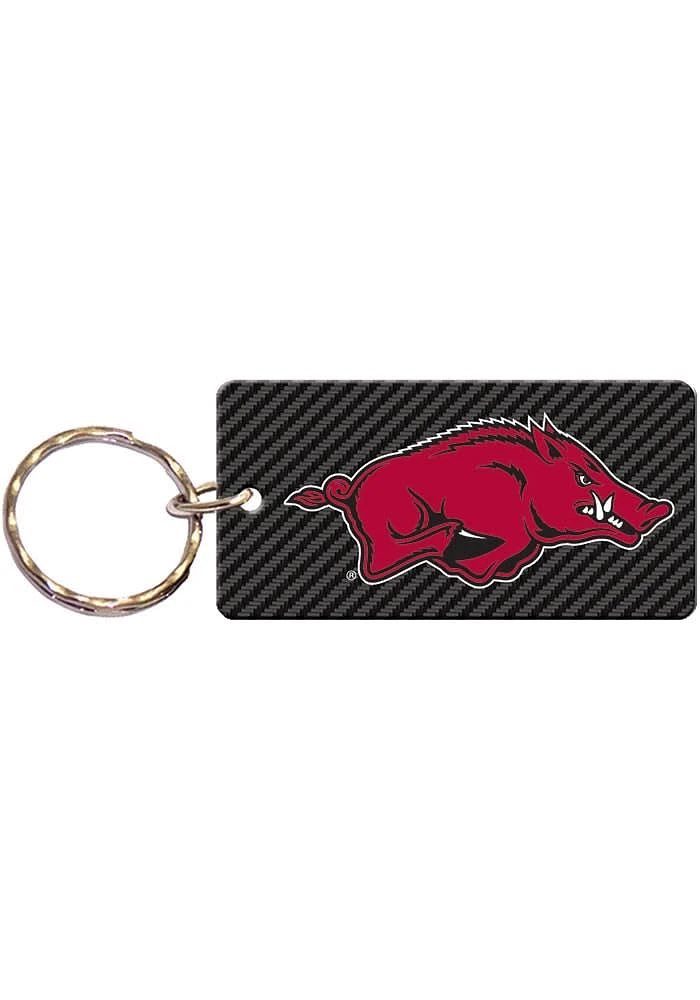 Arkansas Razorbacks Carbon Keychain - Black