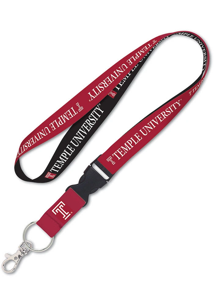 Temple Owls Breakaway Lanyard - Red